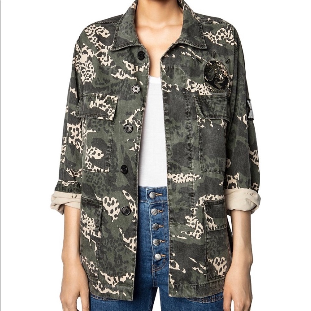 Zadig & Voltaire Kansas Camo Print Parka Jacket